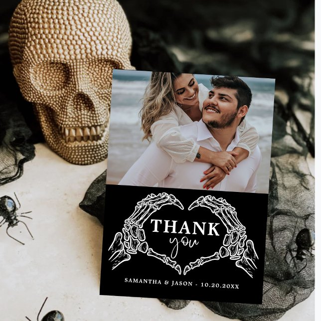 Till Death Do Us Party Gothic Halloween wedding Thank You Card (Creator Uploaded)