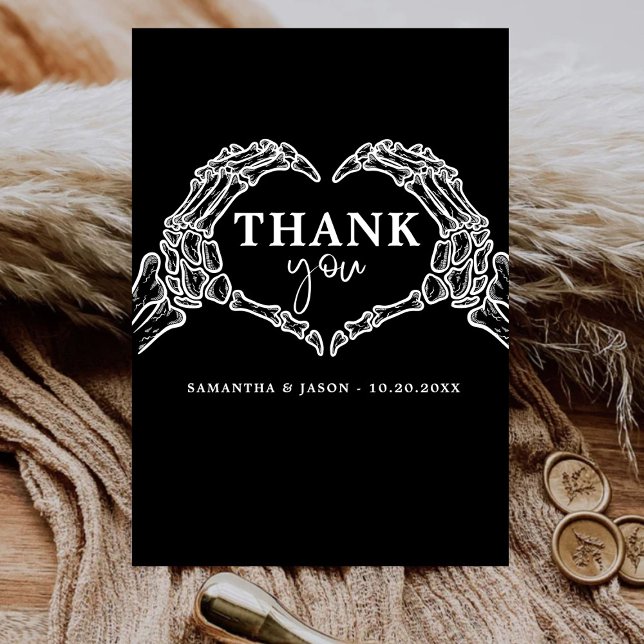 Till Death Do Us Party Gothic Halloween wedding Thank You Card (Creator Uploaded)