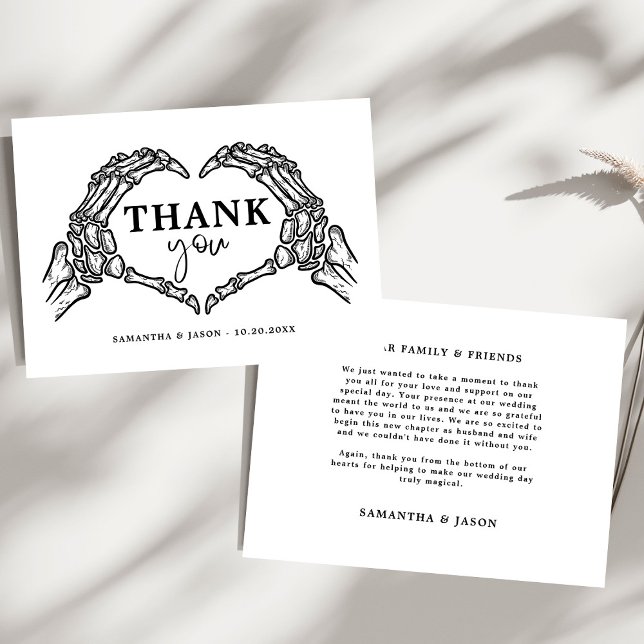 Till Death Do Us Party Gothic Halloween wedding Thank You Card (Creator Uploaded)