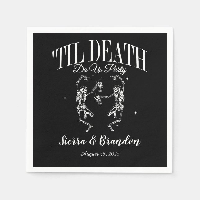 Till Death Do Us Party Personalised Wedding Napkin (Front)