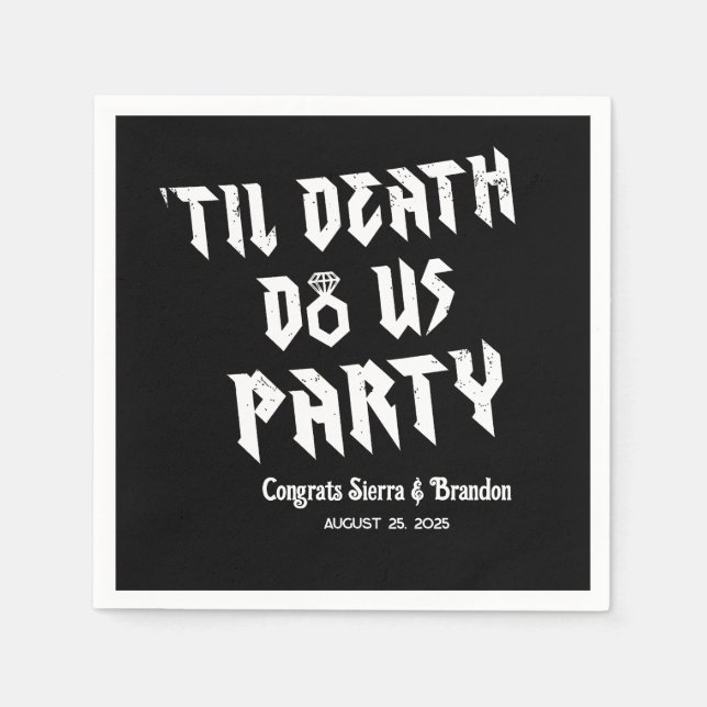 Till Death Do Us Party Personalised Wedding Napkin (Front)