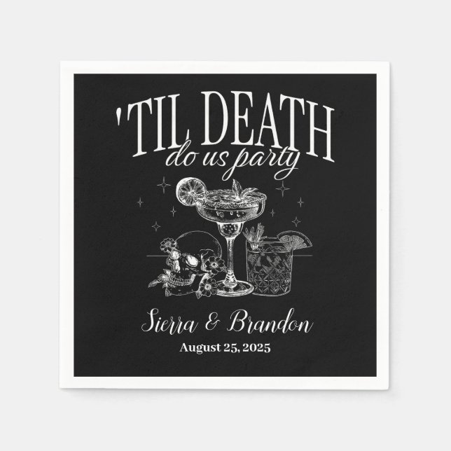 Till Death Do Us Party Personalised Wedding Napkin (Front)