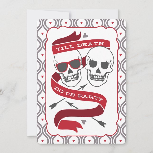Till Death Do Us Party - Red Wedding Invitation (Front)