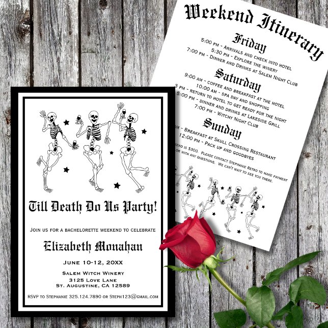 Till Death Do Us Party Skeleton Bachelorette Invitation (Creator Uploaded)