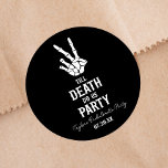 Till Death Do Us Party Skeleton Bachelorette Party Classic Round Sticker<br><div class="desc">These are black Till Death Do Us Party Gothic Spooky Skeleton Bachelorette Party Favour Stickers!</div>