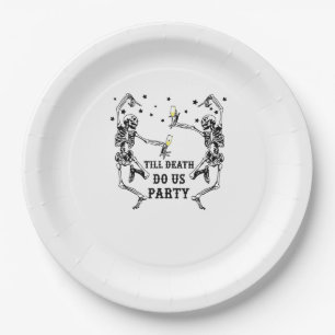 Till Death Do Us Party Skeleton Bridesmaid Paper Plate