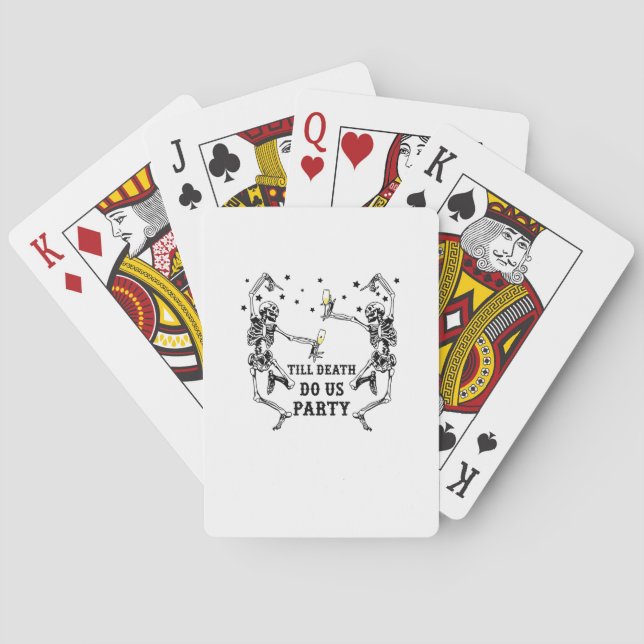 Till Death Do Us Party Skeleton Bridesmaid Playing Cards (Back)