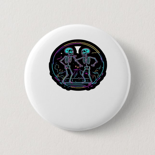 Till Death Do Us Party Skeleton Dance Party Classi 6 Cm Round Badge (Front)