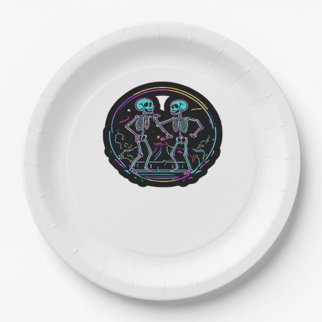 Till Death Do Us Party Skeleton Dance Party Classi Paper Plate (Front)