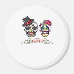 Till Death Do Us Skull Wedding Bride And Groom Pri Magnet