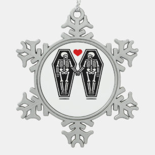Till Death Do Us Together – Knows No Classic Snowflake Pewter Christmas Ornament
