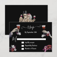Till Death Goth Skeleton response cards RSVP