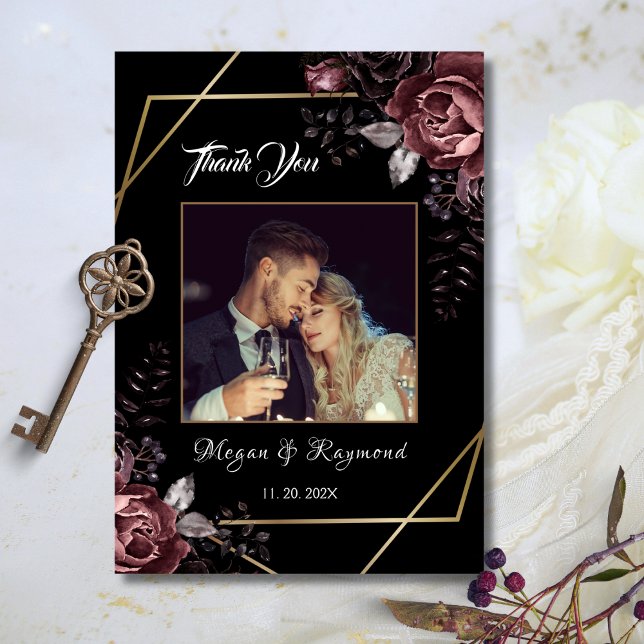 Till Death | Gothic Black Floral Wedding Thank You (Creator Uploaded)