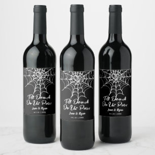 Till Death   Gothic Black HalloWedding Wine Label