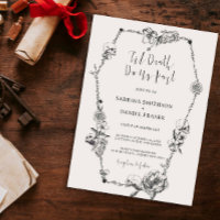 Till Death Gothic Hand drawn Flowers Skull Coffin 