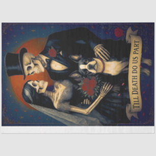 Till Death – Gothic Skeleton Wedding Decoupage Tissue Paper