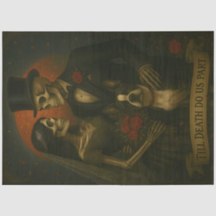 Till Death – Gothic Skeleton Wedding Decoupage  Tissue Paper