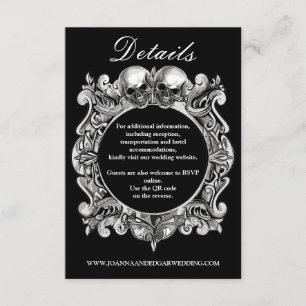Till Death Gothic Skulls QR Code Wedding Enclosure Card