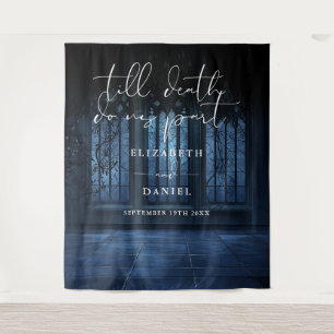 Till Death Gothic Wedding Photo Backdrop Tapestry