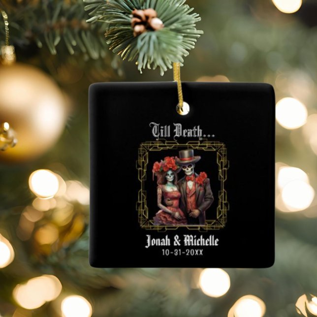 Till Death Gothic Wedding Photo Ornament  (Creator Uploaded)