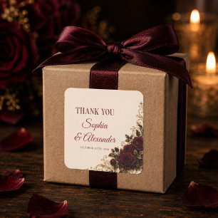 Till Death Gothic Wedding Stickers Red Black Gold