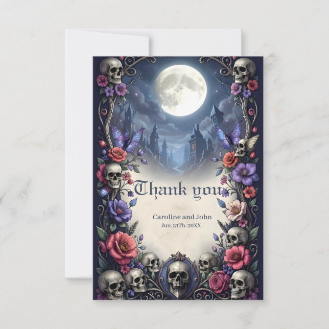 Till Death & Moonlight Bind Us.  Thank You Card (Front)