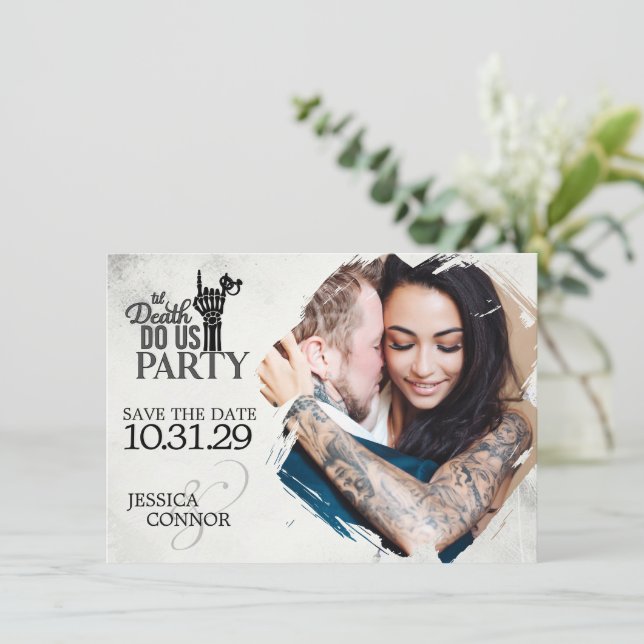 Till Death Save The Date Card (Standing Front)
