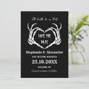 Till Death Save The Date Halloween gothic Wedding Invitation