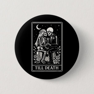 Till Death Skeleton Couple Tarot Gothic Wedding 6 Cm Round Badge