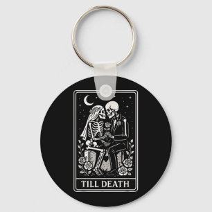 Till Death Skeleton Couple Tarot Gothic Wedding Key Ring