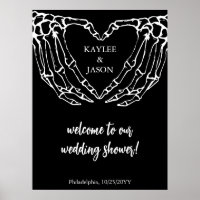 Till death Skeleton hands Couples shower welcome 