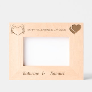 Till Death Skeleton Hands Heart Valentine's Day Etched Frames