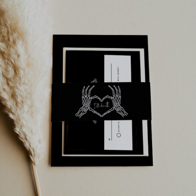 Till Death Skeleton Hands Wedding Invitation Belly Band (Creator Uploaded)