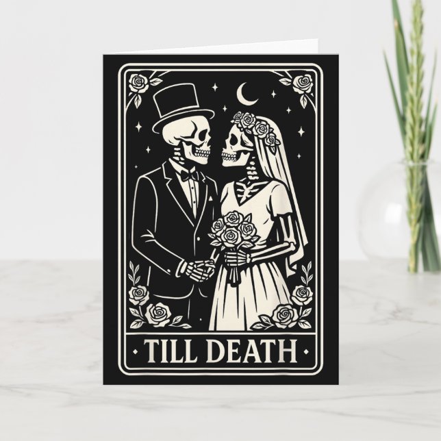 Till Death Skeleton Love Couples Gothic Wedding Br Card (Front)