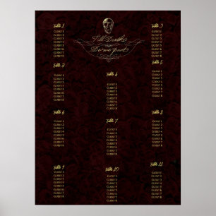 Till Death Skull and Roses Seating Chart Poster