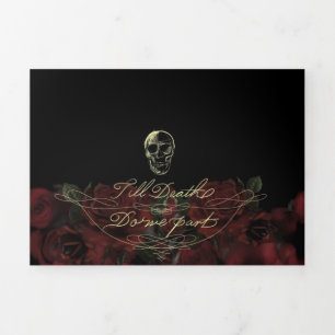 Till Death Trifold Dark Elegant Wedding Invitation