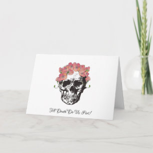 Till Death Us From Part Skull Wedding Themed Invitation