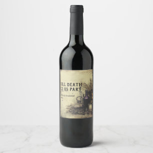Till Death Vintage Goth Potion Halloween Custom Wine Label