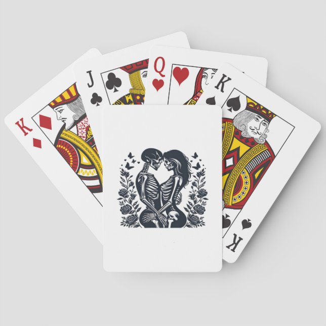 Till Death We – Skeleton Couple Gothic Design Clas Playing Cards (Back)