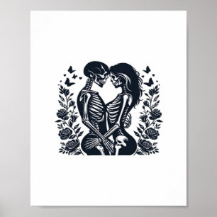 Till Death We – Skeleton Couple Gothic Design Clas Poster