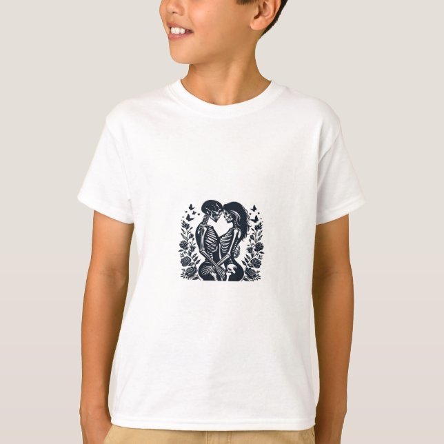 Till Death We – Skeleton Couple Gothic Design Clas T-Shirt (Front)