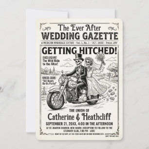 Till Death Wedding Gazette Bikers Wedding Invitation
