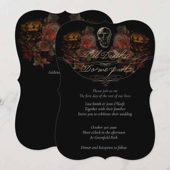 Till Death Wedding Invitations with Autumn Colours (Front/Back)