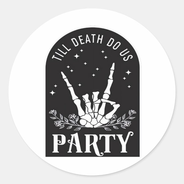 Till Do Death Us Party Bachelorette Halloween Bach Classic Round Sticker (Front)
