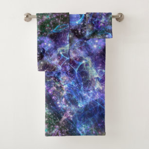 till the end of time, galactic sci-fi nebula : bath towel set