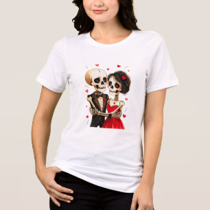 Till Undeath Do Us Part Skeleton Couple Design Tri-Blend Shirt