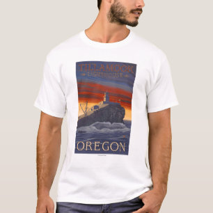 Tillamook Lighthouse Vintage Travel Poster T-Shirt