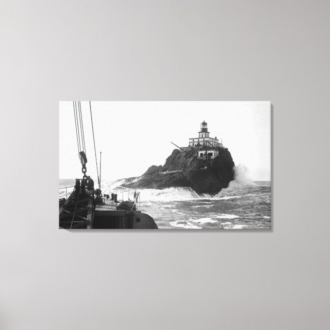 Tillamook, Oregon Lighthouse from Ship Photograp Canvas Print (Front)