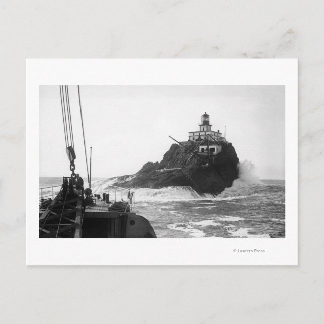 Tillamook, Oregon Lighthouse from Ship Photograp Postcard (Front)