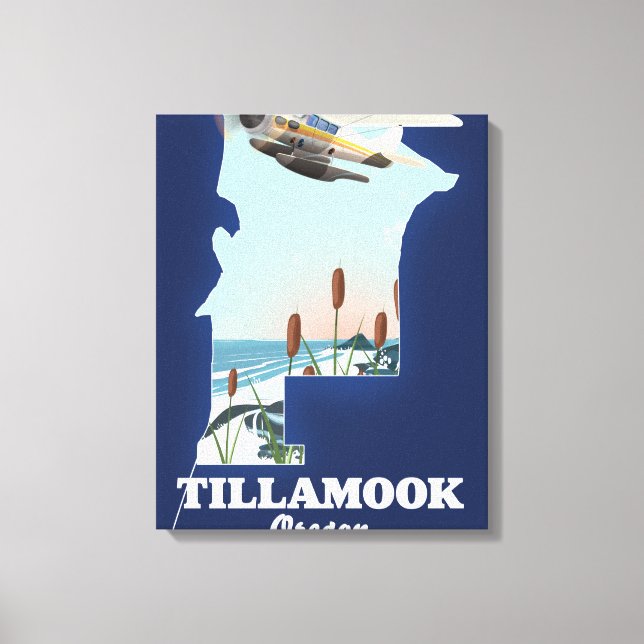 Tillamook Oregon Travel map Canvas Print (Front)